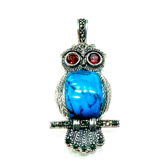 Jewelry - Turquoise Garnet Spinel Silver Pendant